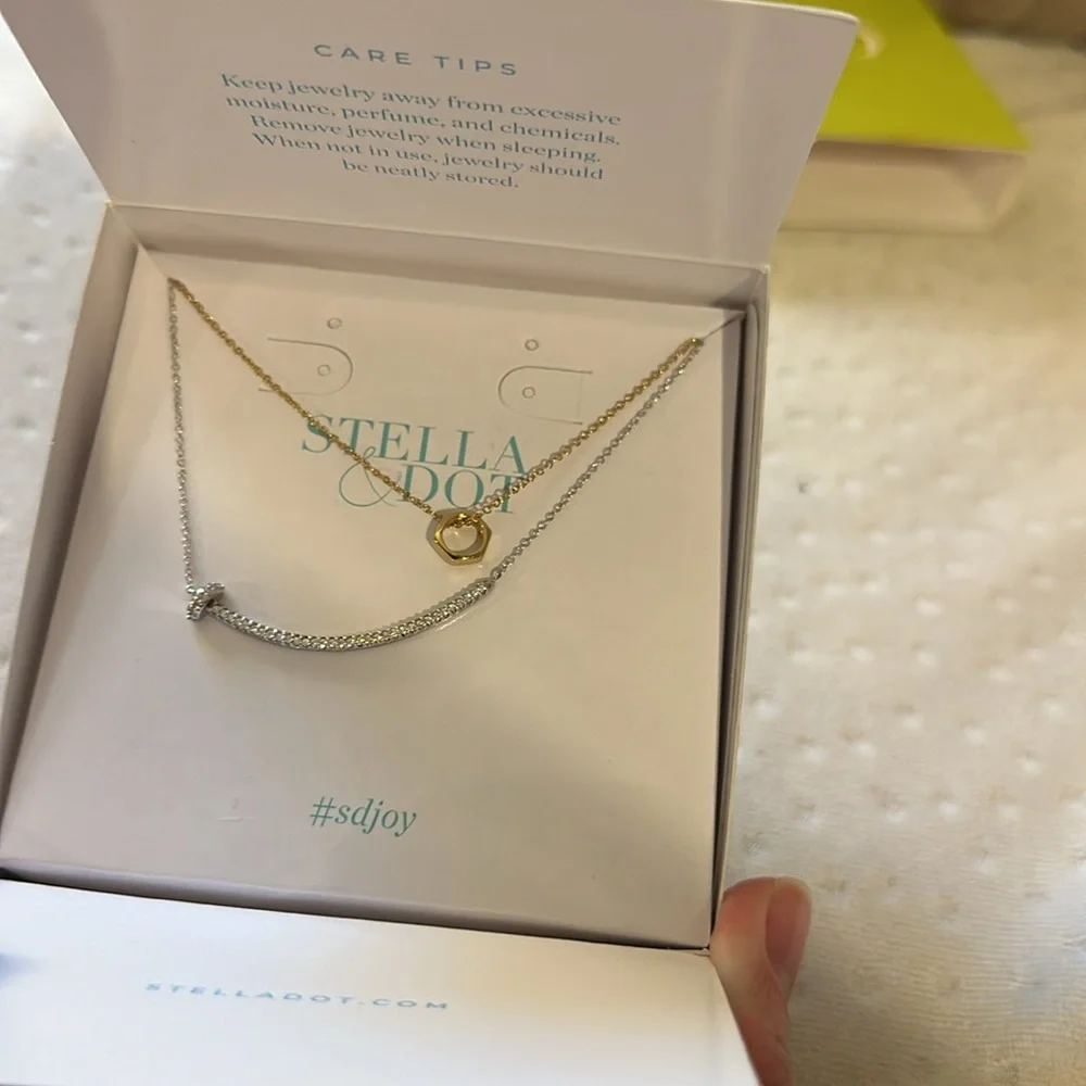 New in Box Stella and Dot Hardware Washer Necklace - Picture 2 of 7